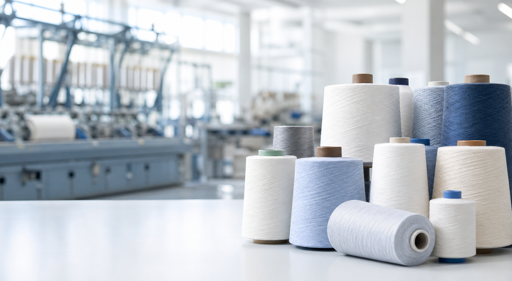 Yarn cones and textile thread display